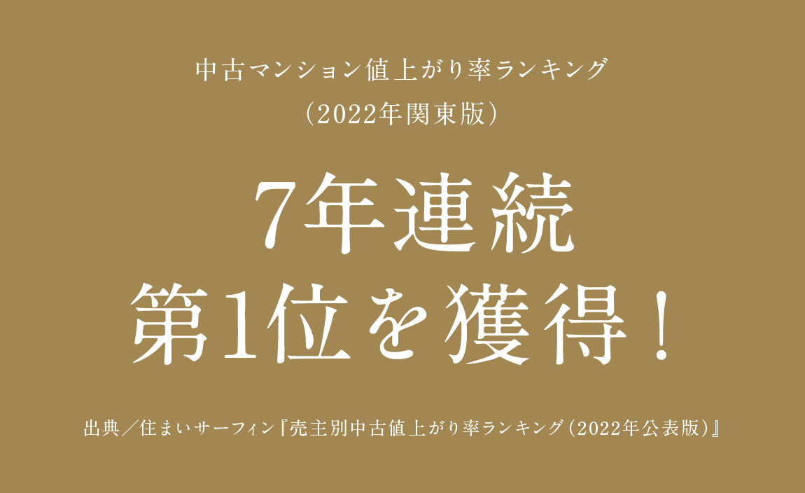 中古マンション値上がり率ランキング7年連続1位